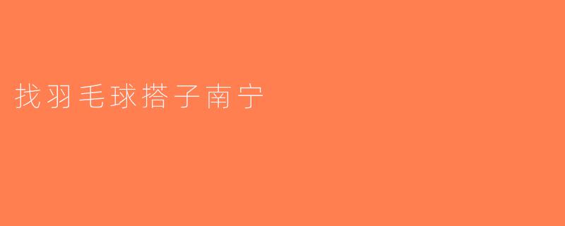 找羽毛球搭子南宁