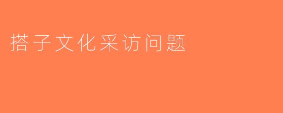 搭子文化采访问题