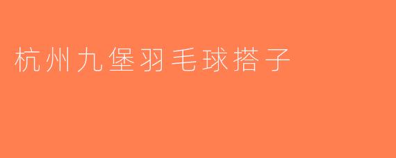 杭州九堡羽毛球搭子