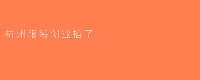 杭州服装创业搭子