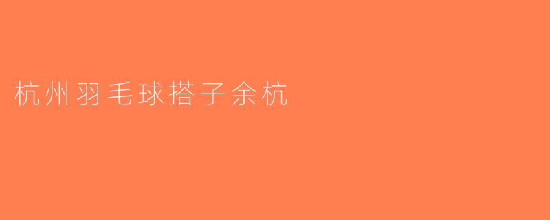 杭州羽毛球搭子余杭