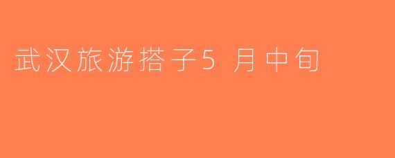 武汉旅游搭子5月中旬