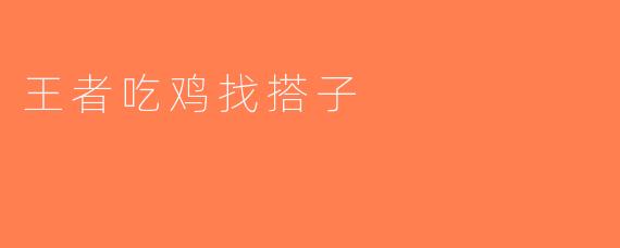王者吃鸡找搭子