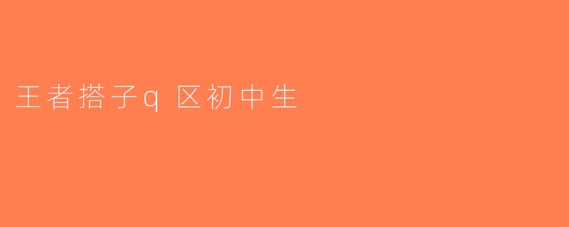 王者搭子q区初中生