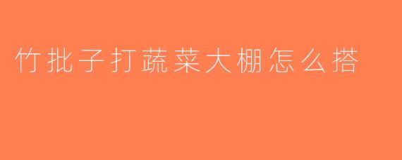 竹批子打蔬菜大棚怎么搭