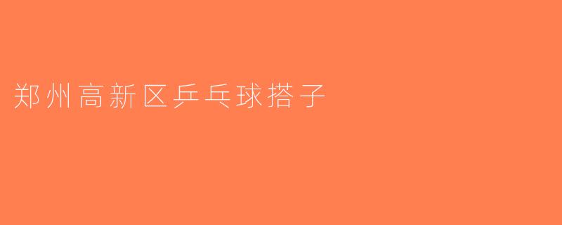 郑州高新区乒乓球搭子