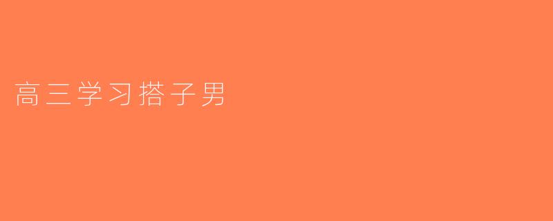 高三学习搭子男