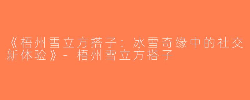 《梧州雪立方搭子：冰雪奇缘中的社交新体验》-梧州雪立方搭子