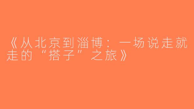 《从北京到淄博：一场说走就走的“搭子”之旅》