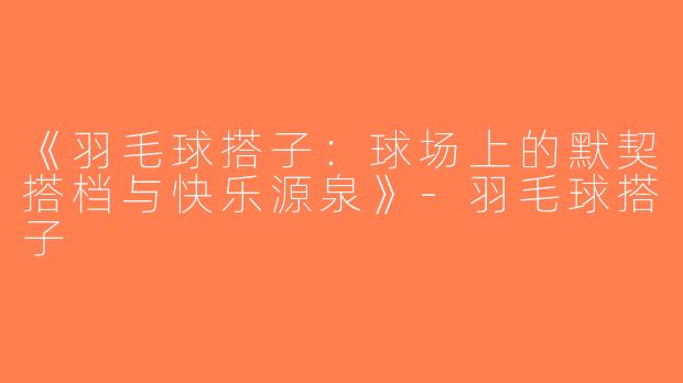 《羽毛球搭子：球场上的默契搭档与快乐源泉》-羽毛球搭子
