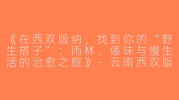 《在西双版纳，找到你的“野生搭子”：雨林、傣味与慢生活的治愈之旅》-云南西双版纳搭子