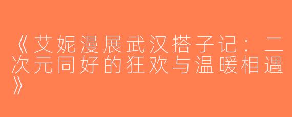 《艾妮漫展武汉搭子记：二次元同好的狂欢与温暖相遇》