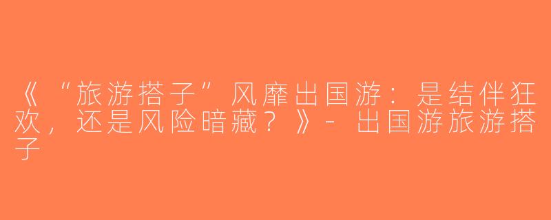 《“旅游搭子”风靡出国游：是结伴狂欢，还是风险暗藏？》-出国游旅游搭子