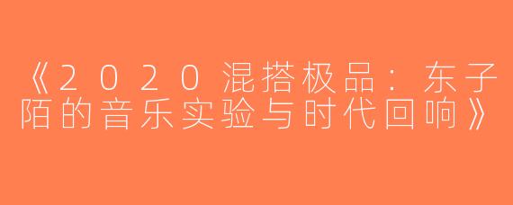《2020混搭极品：东子陌的音乐实验与时代回响》