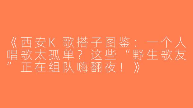 《西安K歌搭子图鉴：一个人唱歌太孤单？这些“野生歌友”正在组队嗨翻夜！》