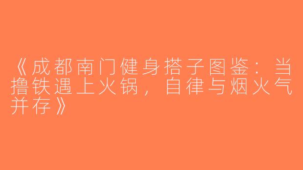 《成都南门健身搭子图鉴：当撸铁遇上火锅，自律与烟火气并存》