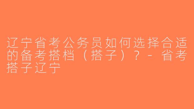 辽宁省考公务员如何选择合适的备考搭档（搭子）？-省考搭子辽宁