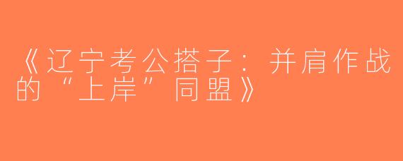 《辽宁考公搭子：并肩作战的“上岸”同盟》