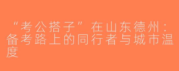 “考公搭子”在山东德州：备考路上的同行者与城市温度