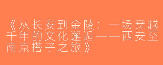 《从长安到金陵：一场穿越千年的文化邂逅——西安至南京搭子之旅》