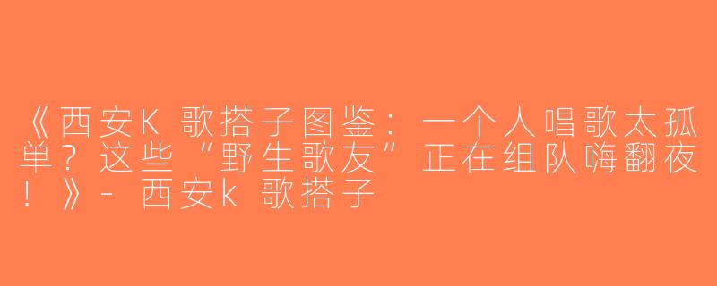《西安K歌搭子图鉴：一个人唱歌太孤单？这些“野生歌友”正在组队嗨翻夜！》-西安k歌搭子