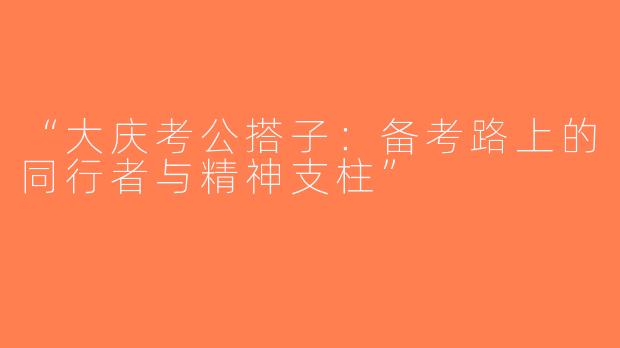 “大庆考公搭子：备考路上的同行者与精神支柱”
