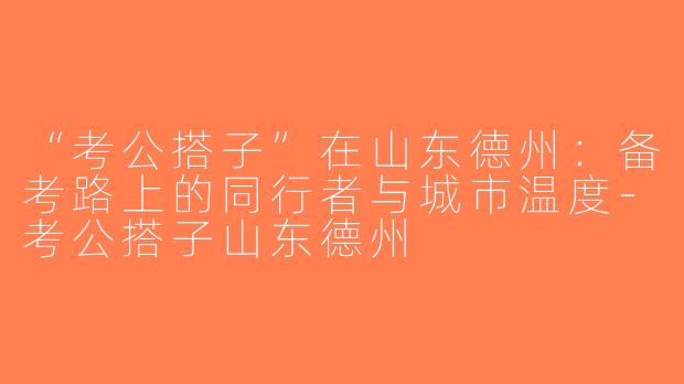 “考公搭子”在山东德州：备考路上的同行者与城市温度-考公搭子山东德州