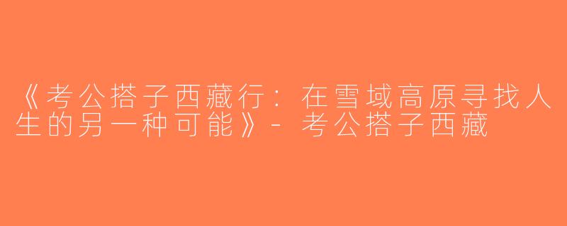 《考公搭子西藏行：在雪域高原寻找人生的另一种可能》-考公搭子西藏