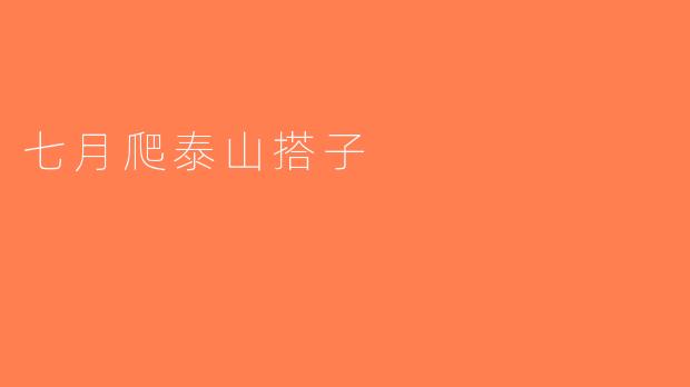 七月爬泰山搭子