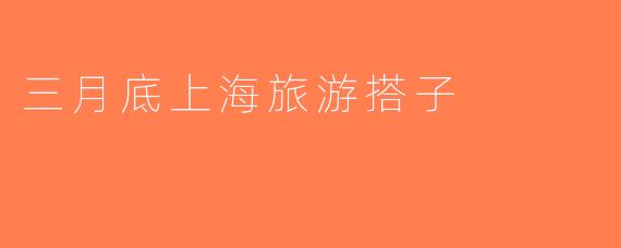 三月底上海旅游搭子