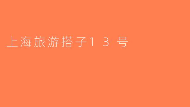 上海旅游搭子13号