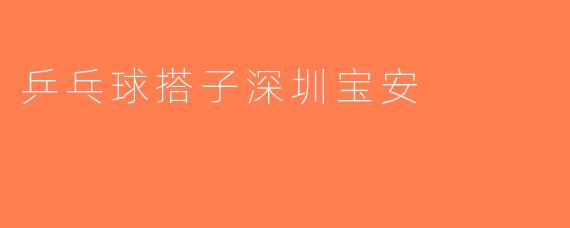 乒乓球搭子深圳宝安