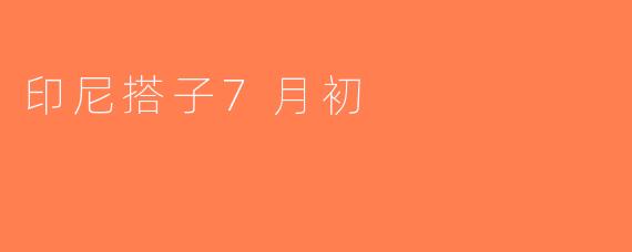 印尼搭子7月初