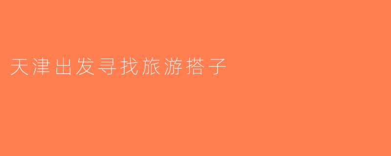 天津出发寻找旅游搭子