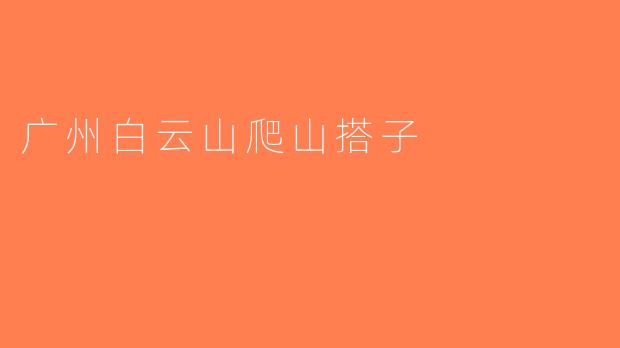 广州白云山爬山搭子
