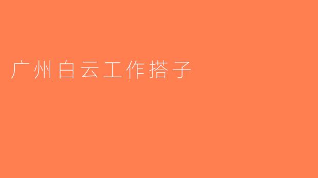 广州白云工作搭子