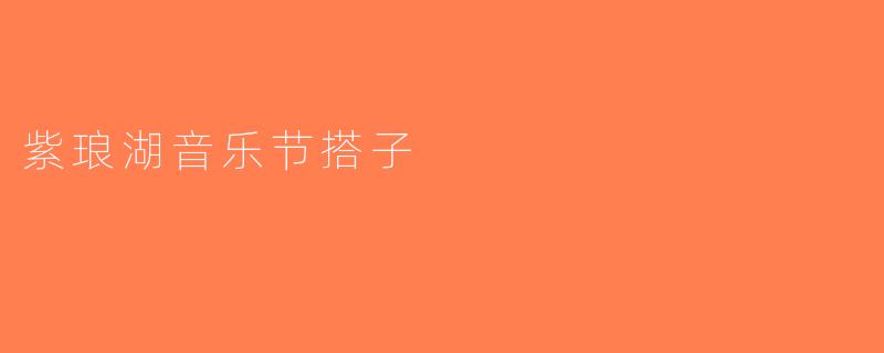 紫琅湖音乐节搭子