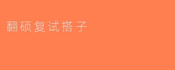 翻硕复试搭子
