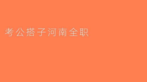 考公搭子河南全职