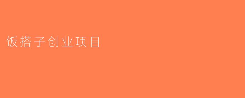 饭搭子创业项目