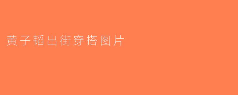 黄子韬出街穿搭图片
