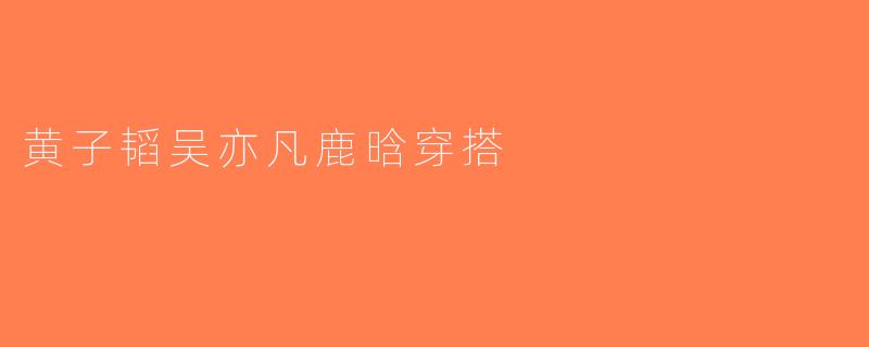 黄子韬吴亦凡鹿晗穿搭