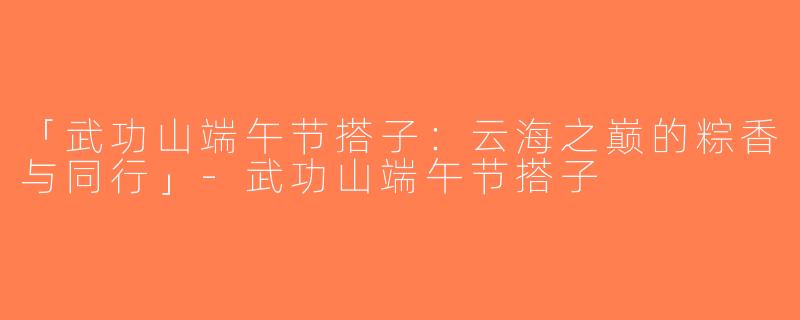 「武功山端午节搭子：云海之巅的粽香与同行」-武功山端午节搭子