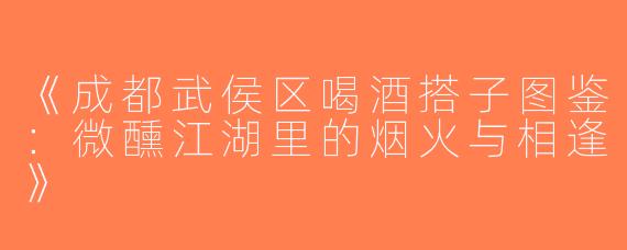 《成都武侯区喝酒搭子图鉴：微醺江湖里的烟火与相逢》