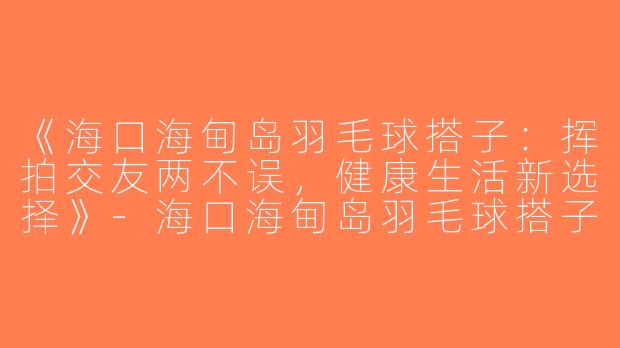 《海口海甸岛羽毛球搭子：挥拍交友两不误，健康生活新选择》-海口海甸岛羽毛球搭子