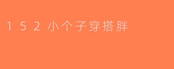 152小个子穿搭胖