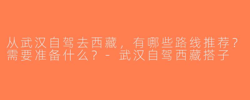 从武汉自驾去西藏，有哪些路线推荐？需要准备什么？-武汉自驾西藏搭子