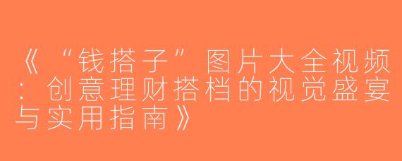 《“钱搭子”图片大全视频：创意理财搭档的视觉盛宴与实用指南》