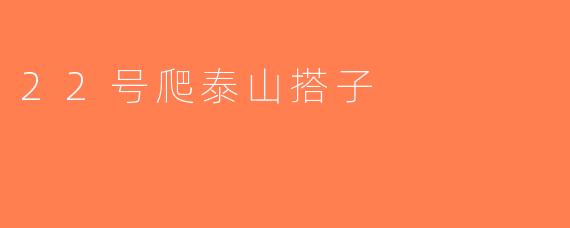 22号爬泰山搭子