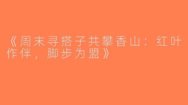 《周末寻搭子共攀香山：红叶作伴，脚步为盟》